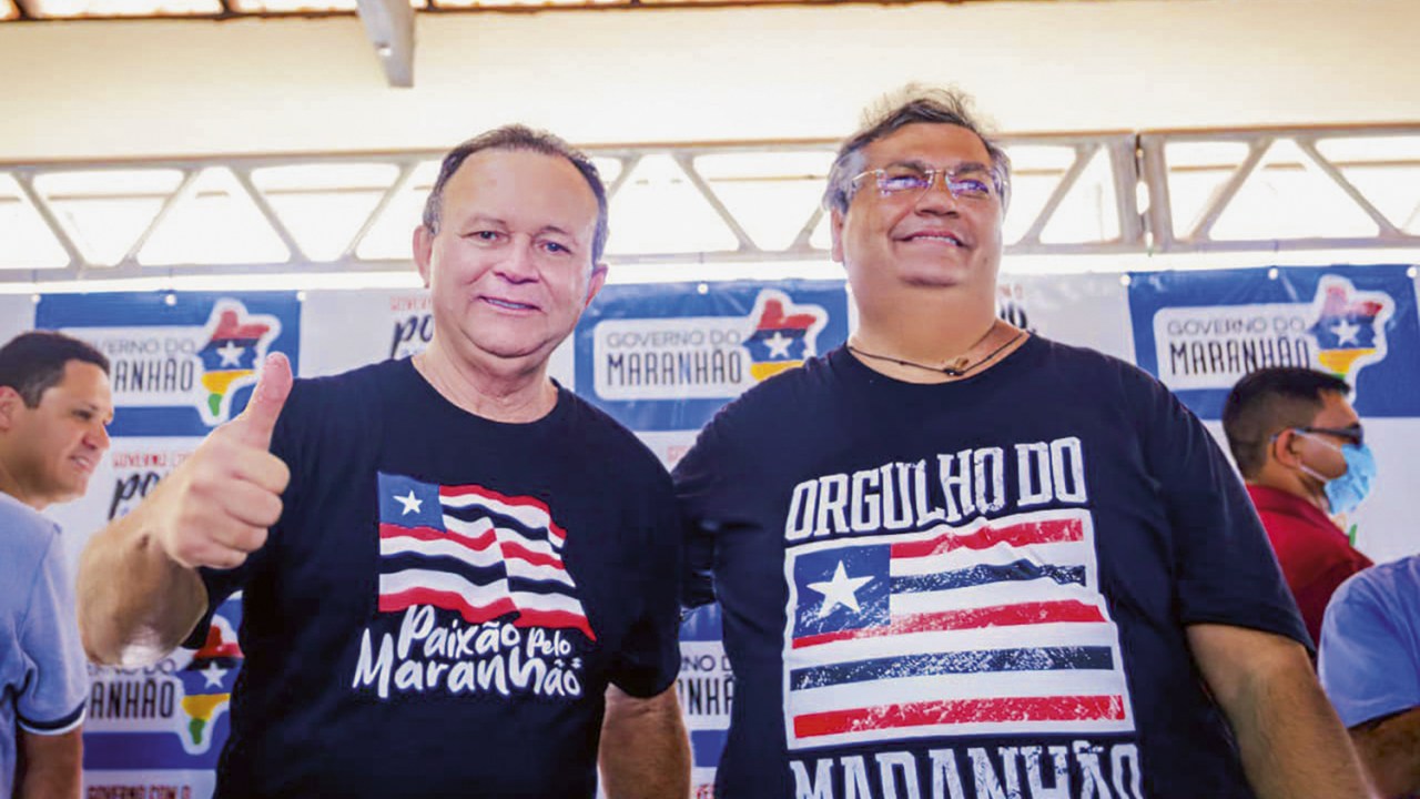 MUDANÇA - Carlos Brandão e Flávio Dino: até abril, o vice tucano assume o governo do Maranhão no lugar do ex-comunista -