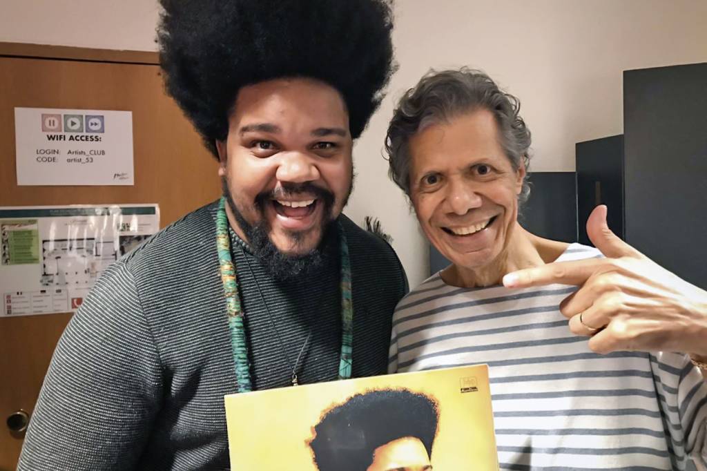 AMARO-FREITAS—CHICK.jpeg ADMIRAÇÃO - Com Chick Corea, em 2019: encontro com ídolo que o inspirou -