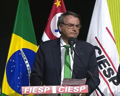 Bolsonaro discursa no Fórum Moderniza Brasil, na Fiesp, com ministros Tarcísio de Freitas (Infraestrutura) e Paulo Guedes (Economia)