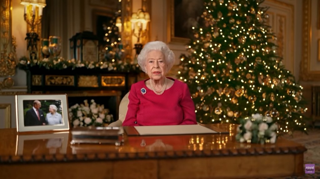 A rainha Elizabeth II, da Inglaterra, durante discurso de Natal