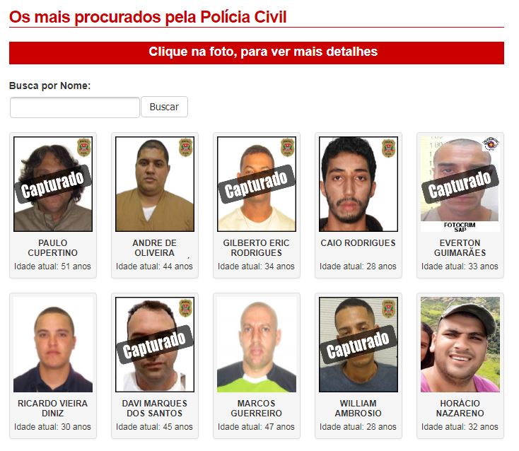 Lista de procurados pela Polícia Civil de São Paulo -- André do Rap encabeça a lista