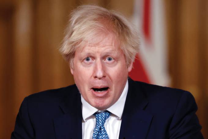 British PM Hosts Virtual Press Conference At Downing Street