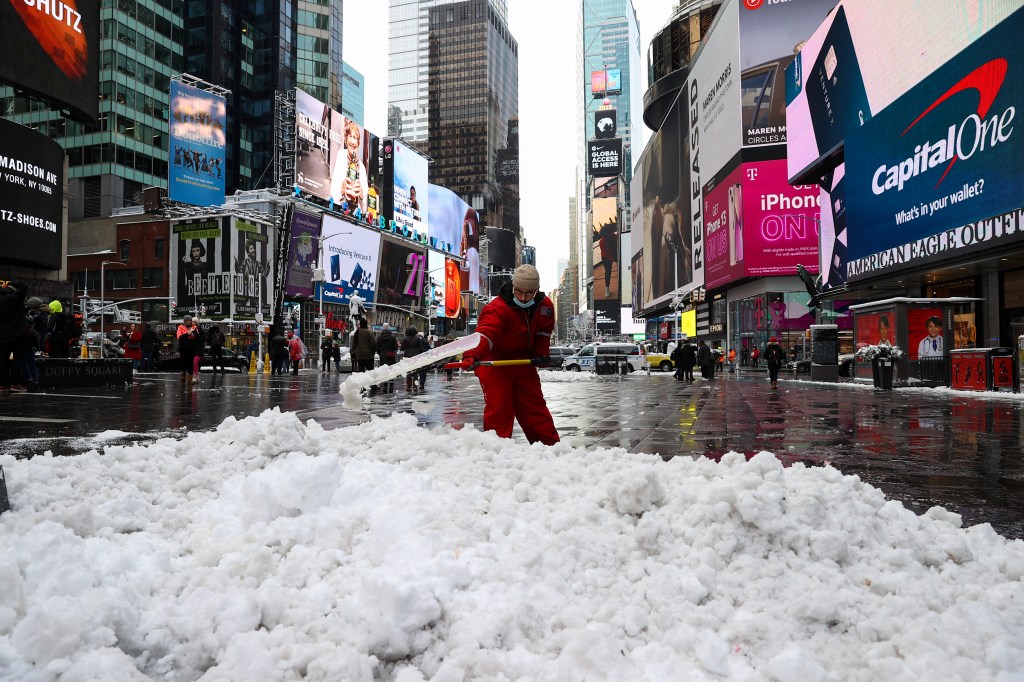 Times Square, em Nova York: nevasca põe o Nordeste dos EUA em alerta