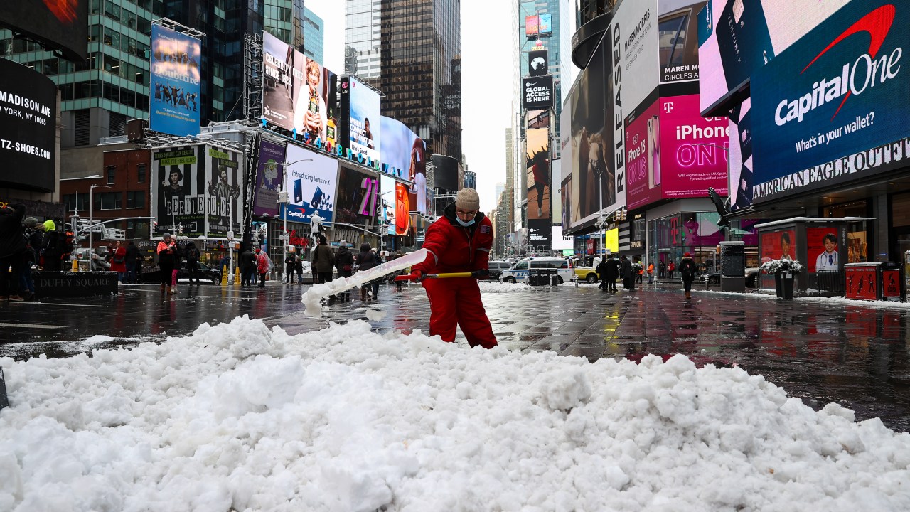 Times Square, em Nova York: nevasca põe o Nordeste dos EUA em alerta