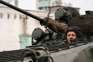 Ucranianos mobilizados para a guerra em Luhansk, no leste do país