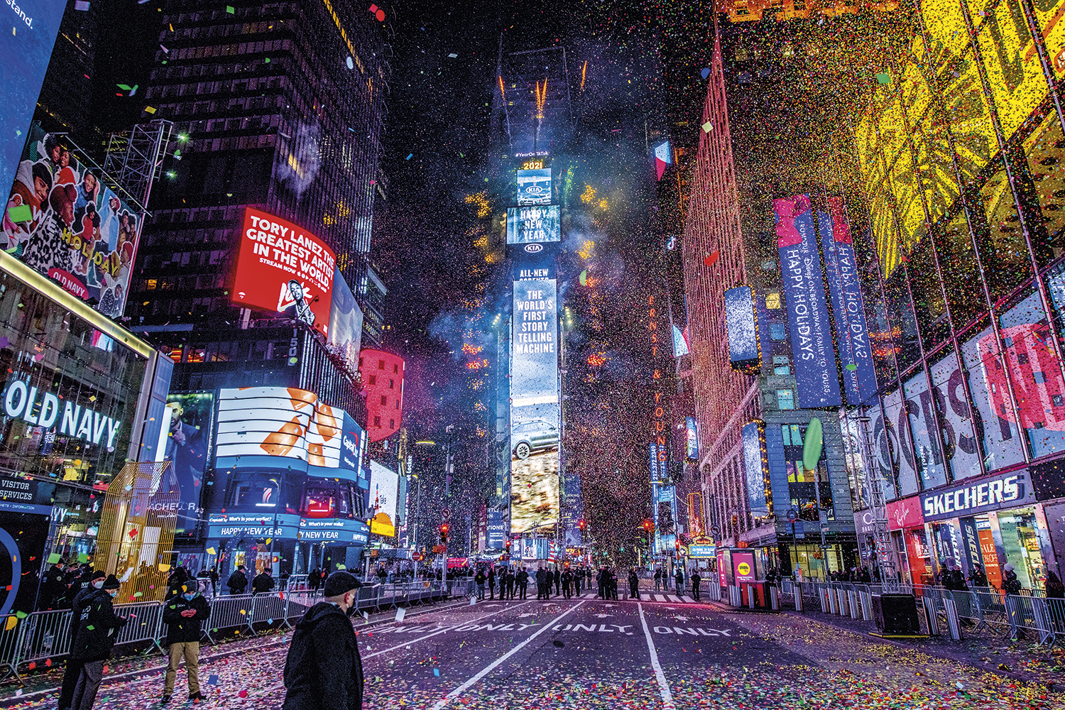 NOVA YORK, 2021 - Solidão de inverno: a prefeitura suspendeu a tradicional comemoração no ano 1 da pandemia -