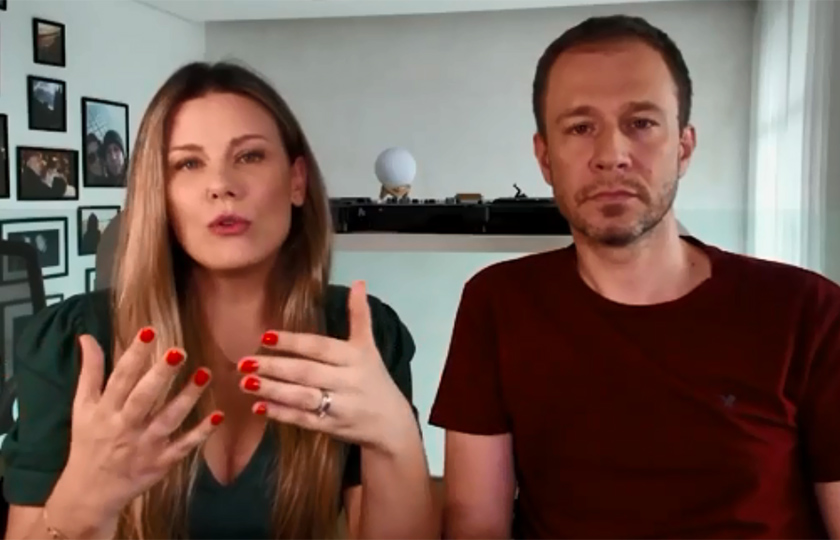 Tiago Leifert e Daiana Garbin