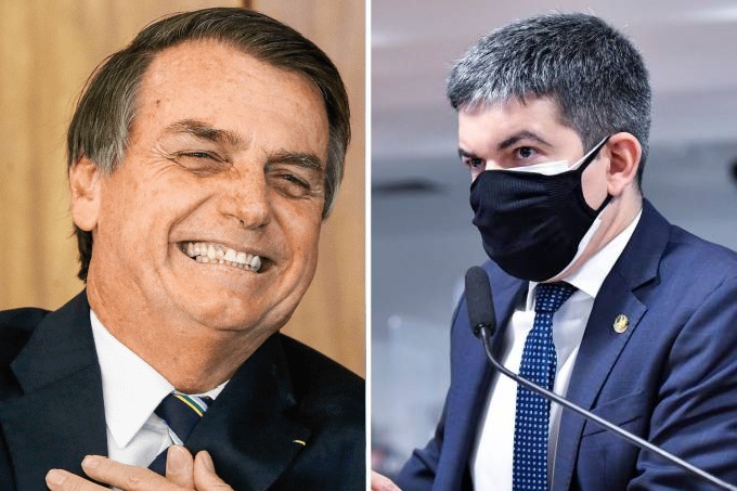 O presidente Jair Bolsonaro e o senador Randolfe Rodrigues (Rede-AP)