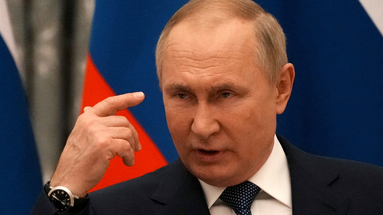 Presidente russo, Vladimir Putin, durante evento em Moscou. 07/02/2022