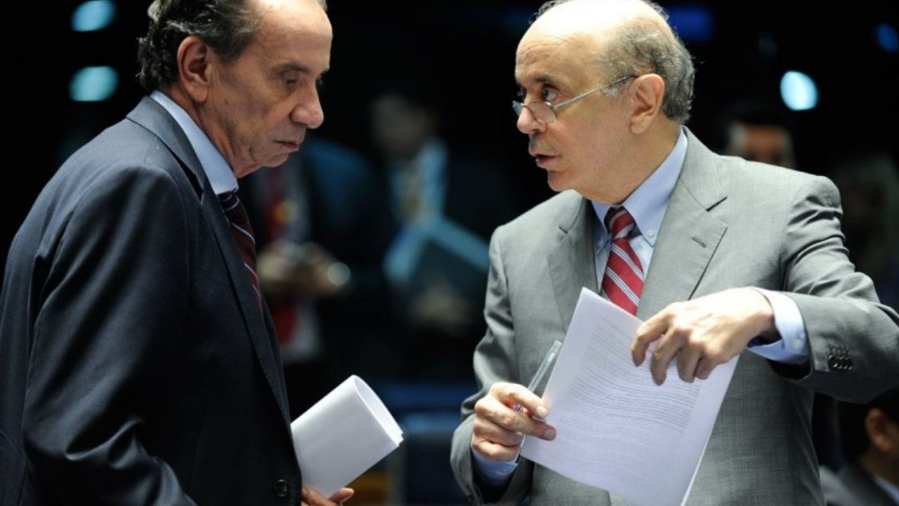 O ex-senador Aloysio Nunes e o senador José Serra (PSDB-SP)