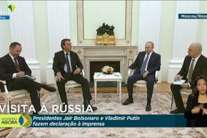 O presidente Jair Bolsonaro se reúne com o presidente da Rússia, Vladimir Putin, em Moscou