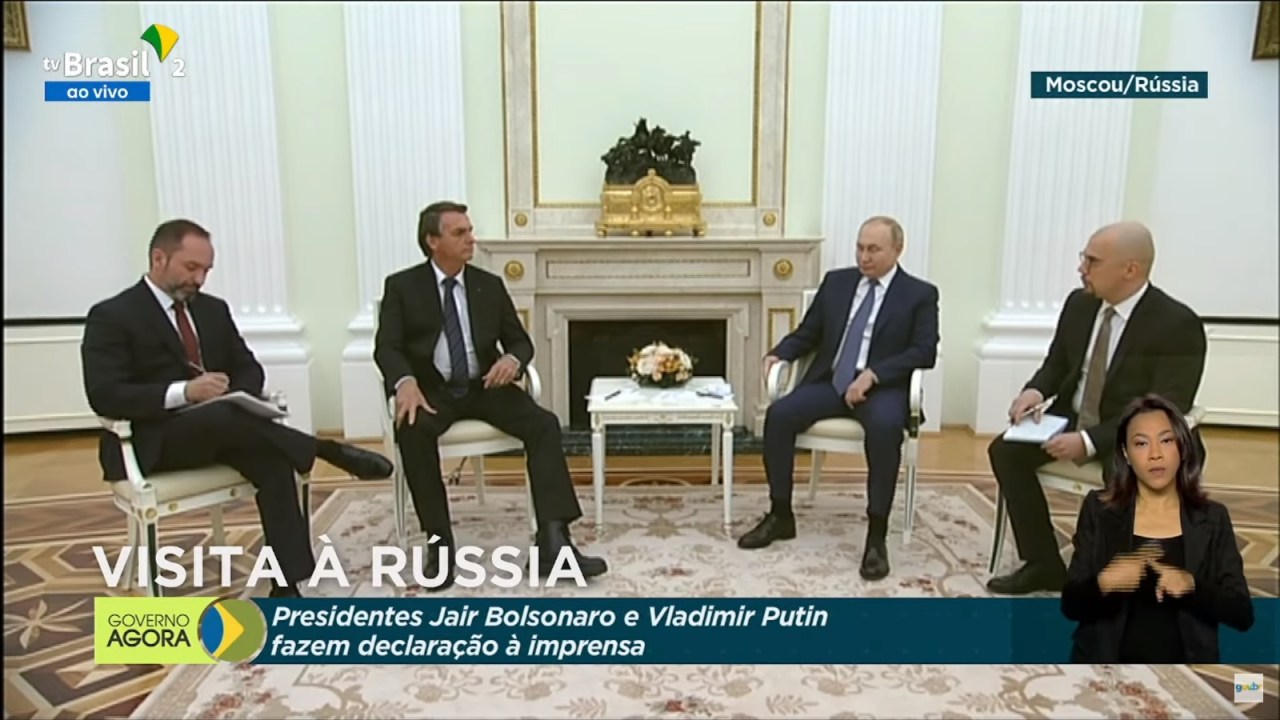 O presidente Jair Bolsonaro se reúne com o presidente da Rússia, Vladimir Putin, em Moscou