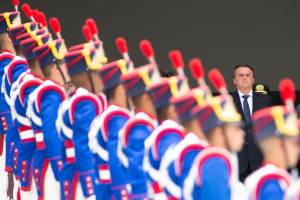 Bolsonaro Attends Exchange of the Presidential Guard at the Planalto Palace