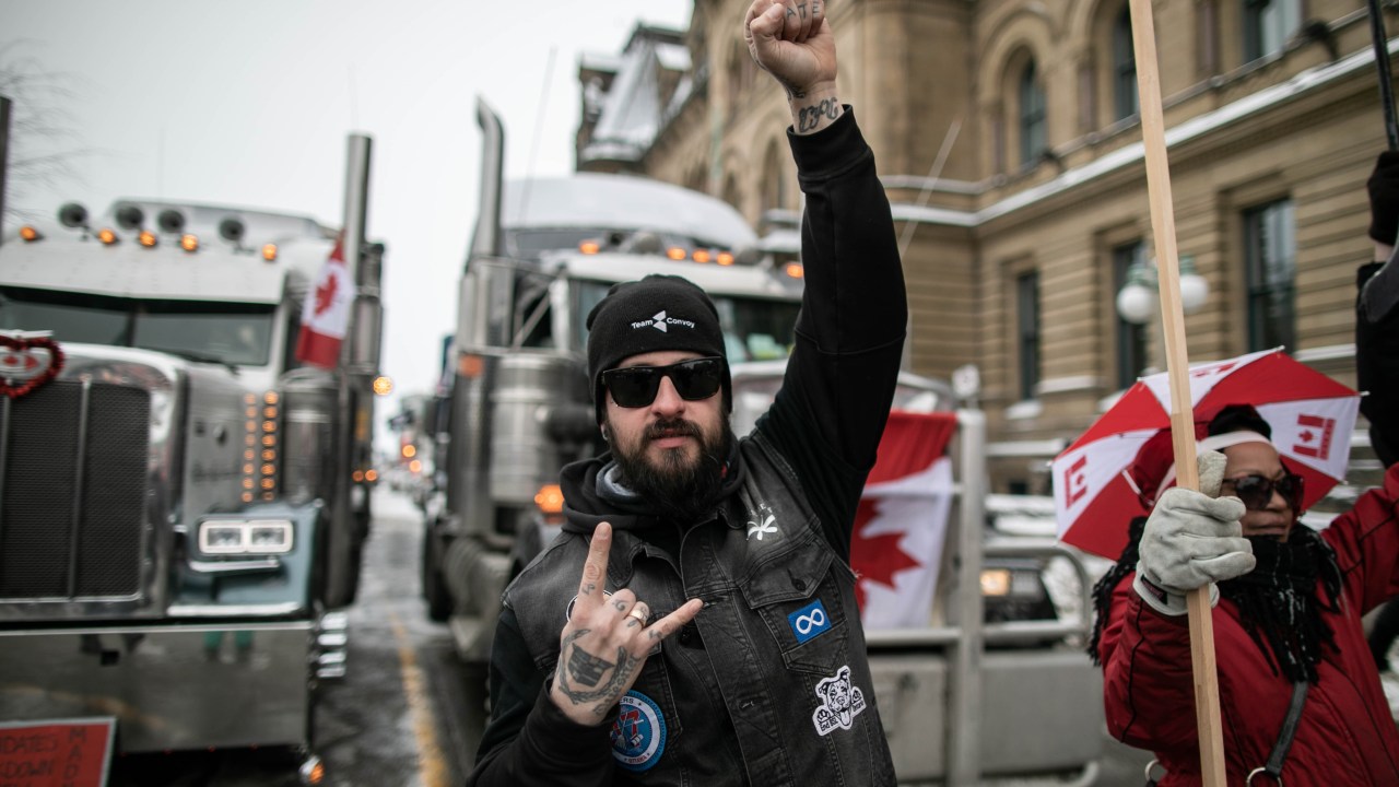 Caminhoneiros protestam no Canadá
