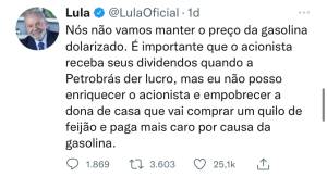 Lula sobre a Petrobras