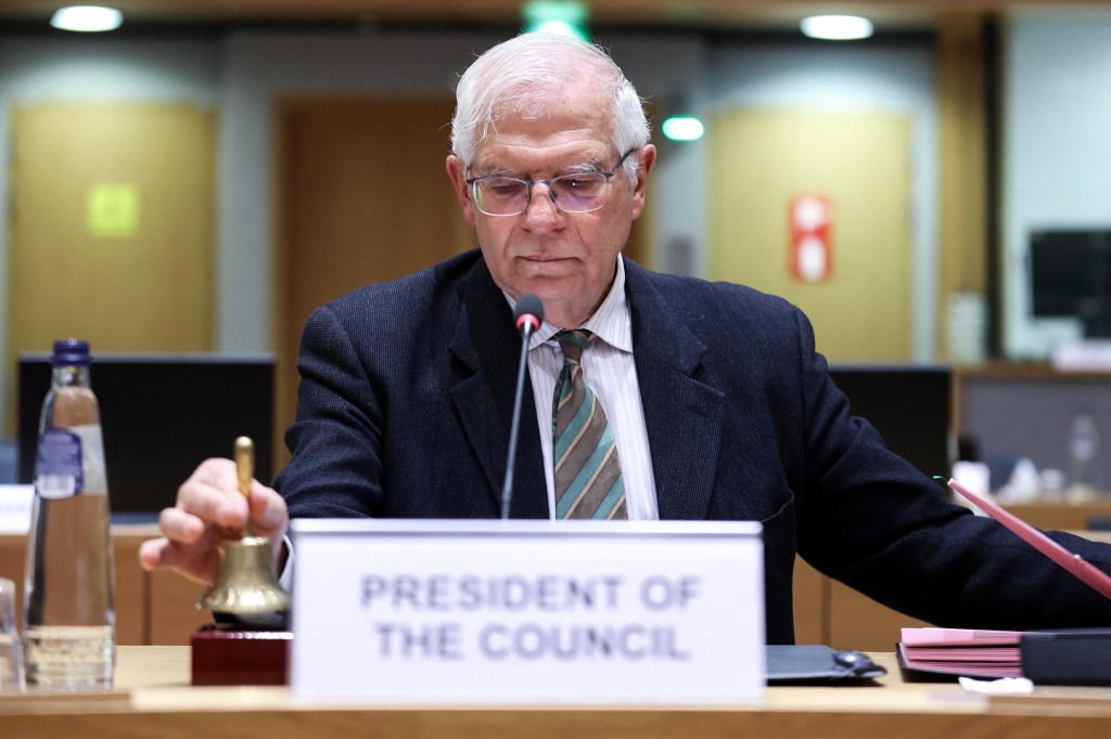 Alto representante da União Europeia para as Relações Exteriores, Josep Borrell, durante encontro em Bruxelas. 21/03/2022