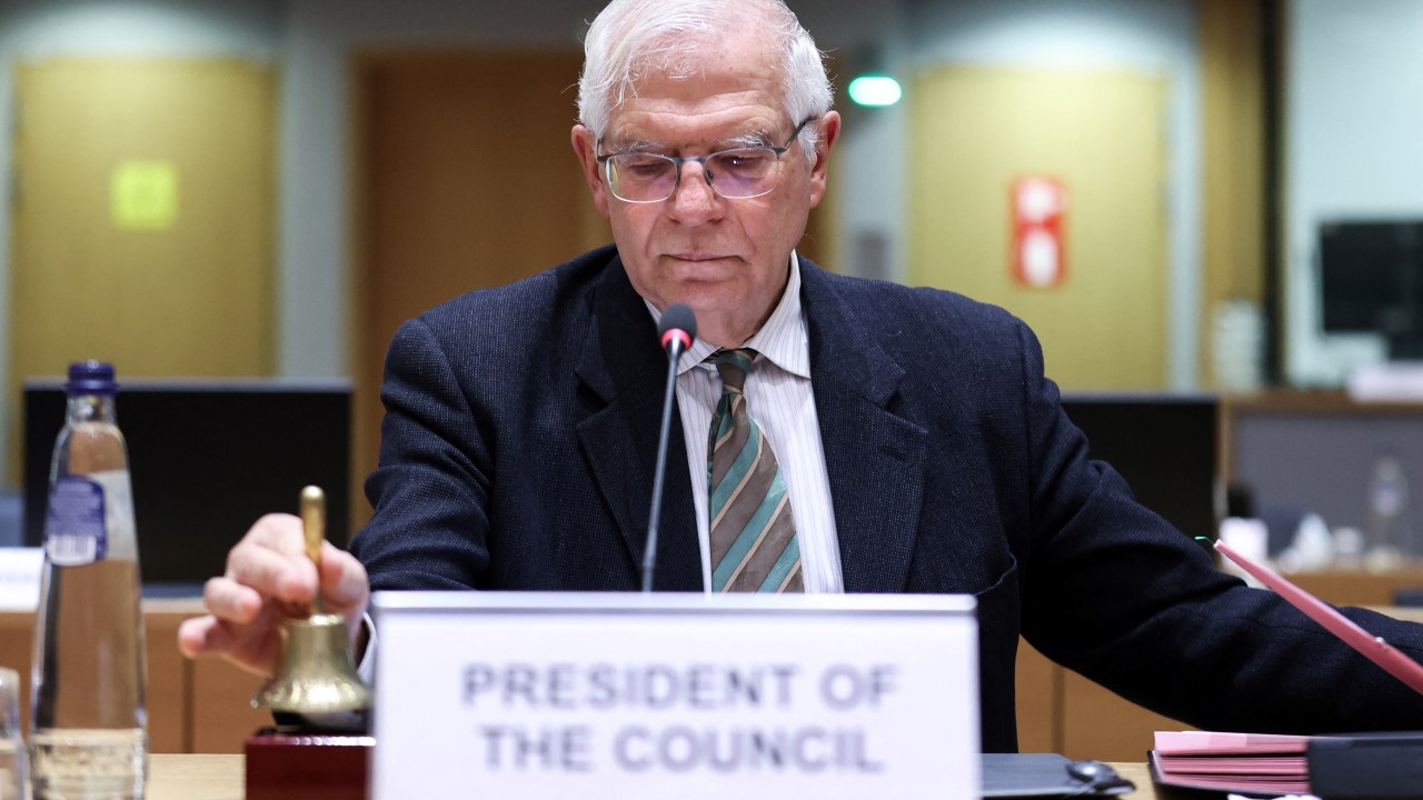Alto representante da União Europeia para as Relações Exteriores, Josep Borrell, durante encontro em Bruxelas. 21/03/2022