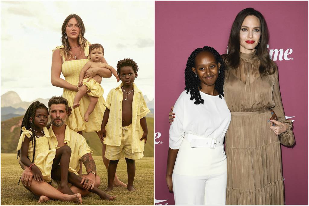 VIVA A ÁFRICA - Gagliasso e Giovanna, com os três filhos (dois nascidos no Malaui), e Angelina, com a etíope Zahara: o exemplo de celebridades -