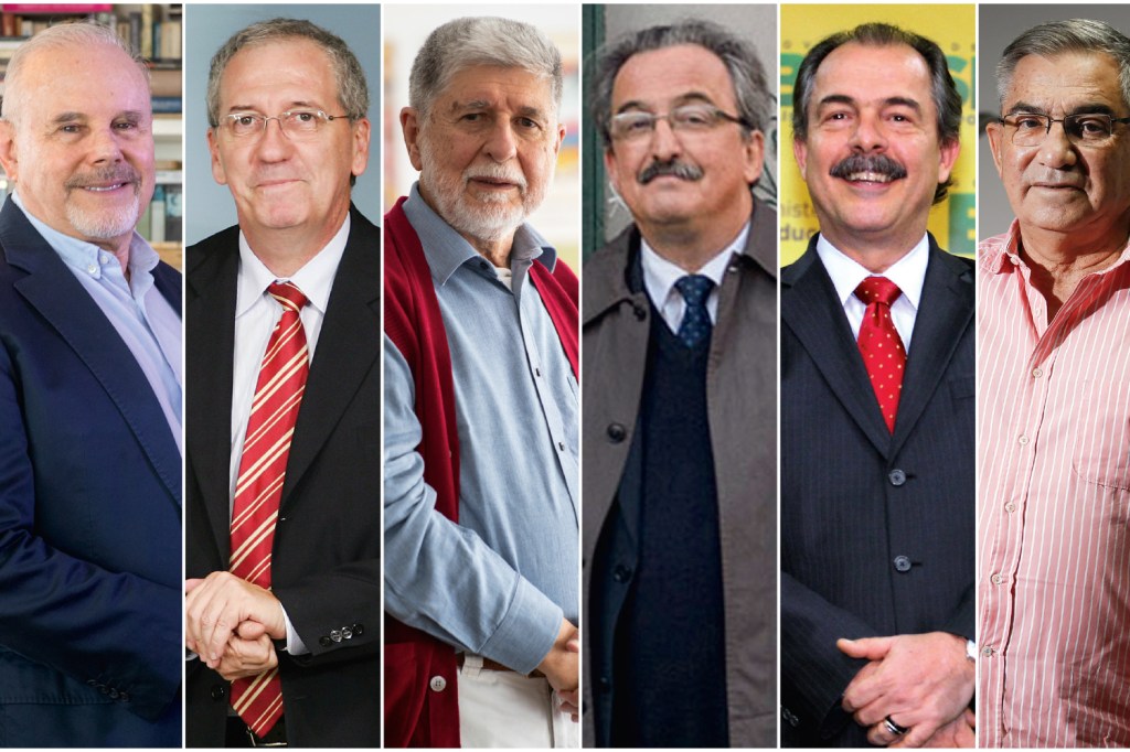 OS CONSELHEIROS - Guido Mantega, Martins, Celso Amorim, Dulci, Aloizio Mercadante e Carvalho: propostas polêmicas -