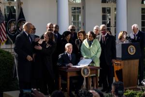 President Joe Biden signs H.R. 55, the “Emmett Till Antilynching Act”