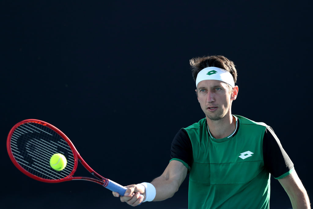 O tenista Sergiy Stakhovsky durante sua última participação no Aberto da Austrália, em janeiro -