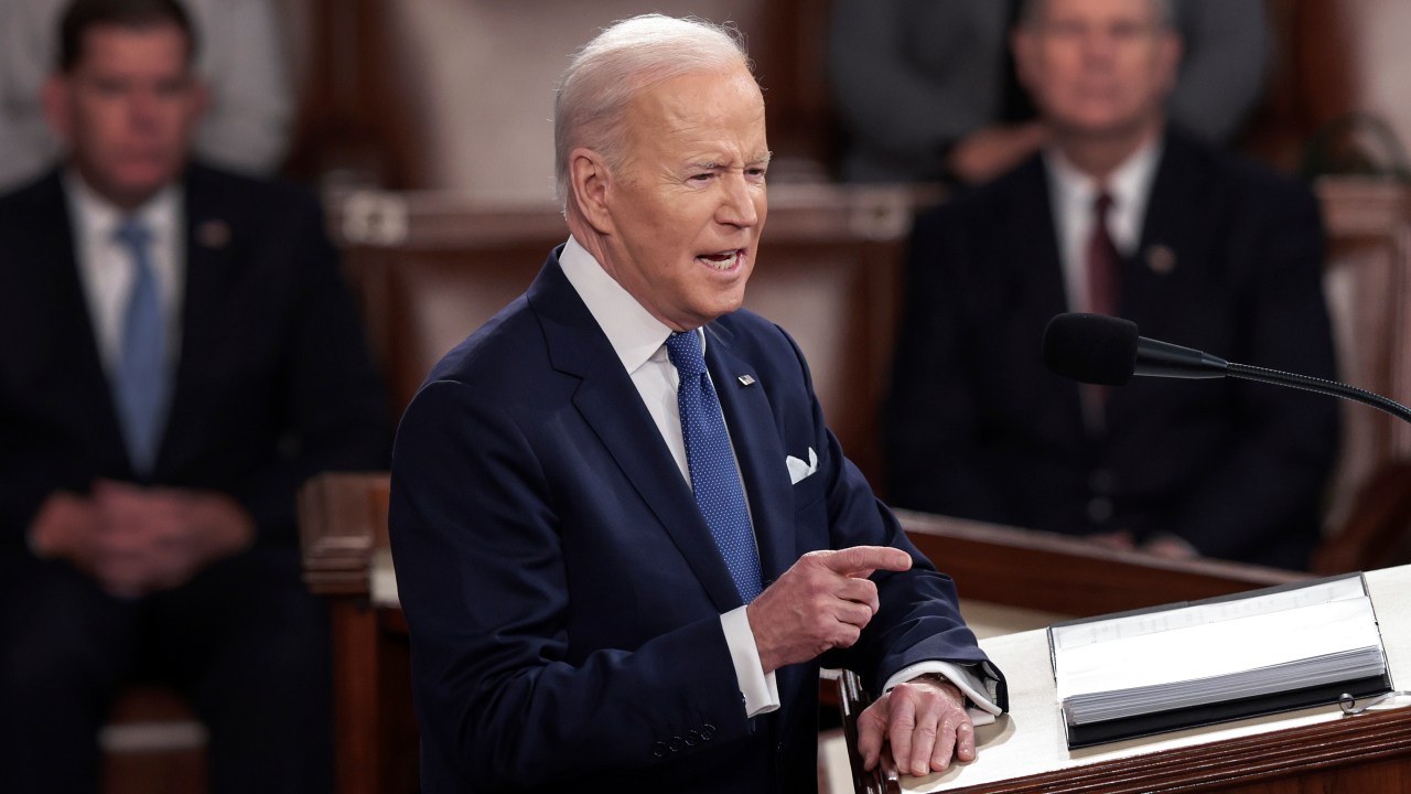 Joe Biden, presidente dos Estados Unidos, durante discurso do Estado da União - 01/03/2022