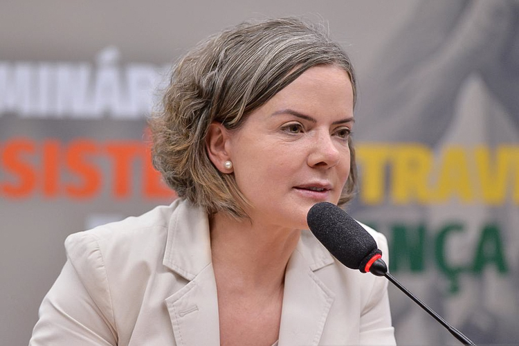 A presidente nacional do PT, Gleisi Hoffmann