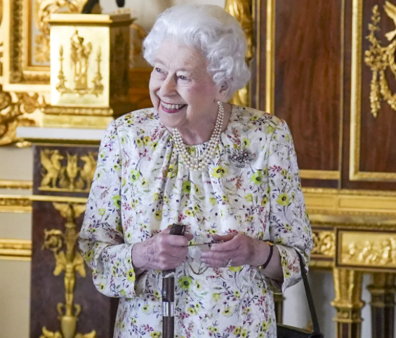 Queen Elizabeth II, aged 95: cane to aid in walking