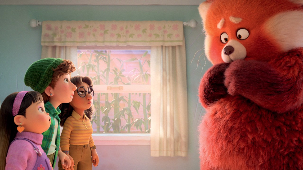 WE¿VE GOT YOUR (FLUFFY) BACK ¿ In Disney and Pixar¿s all-new original feature film ¿Turning Red,¿ everything is going great for 13-year-old Mei¿until she begins to ¿poof¿ into a giant panda when she gets too excited. Fortunately, her tightknit group of friends have her fantastically fluffy red panda back. Featuring the voices of Rosalie Chiang, Ava Morse, Maitreyi Ramakrishnan and Hyein Park as Mei, Miriam, Priya and Abby, ¿Turning Red¿ will debut exclusively on Disney+ (where Disney+ is available) on March 11, 2022. © 2022 Disney/Pixar. All Rights Reserved.