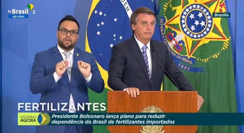O presidente Jair Bolsonaro durante lançamento do Plano Nacional de Fertilizantes - 11.03.2022