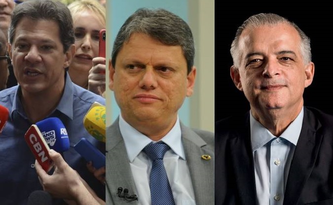 The pre-candidates for the government of São Paulo Fernando Haddad (PT), Tarcísio de Freitas (Republicans) and Márcio França (PSB)-