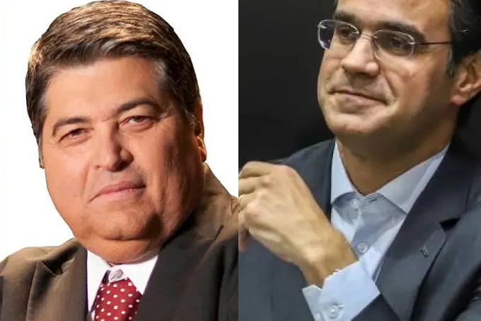 O apresentador José Luiz Datena (União Brasil) e o vice-governador de São Paulo Rodrigo Garcia (PSDB)