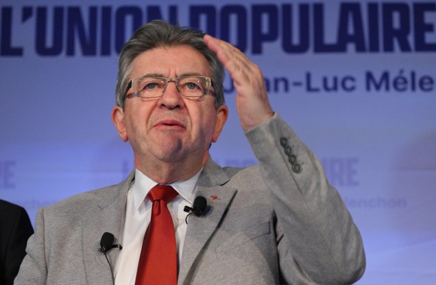 Jean-Luc Melenchon, candidato presidencial do partido de esquerda francês La France Insoumise (LFI) -