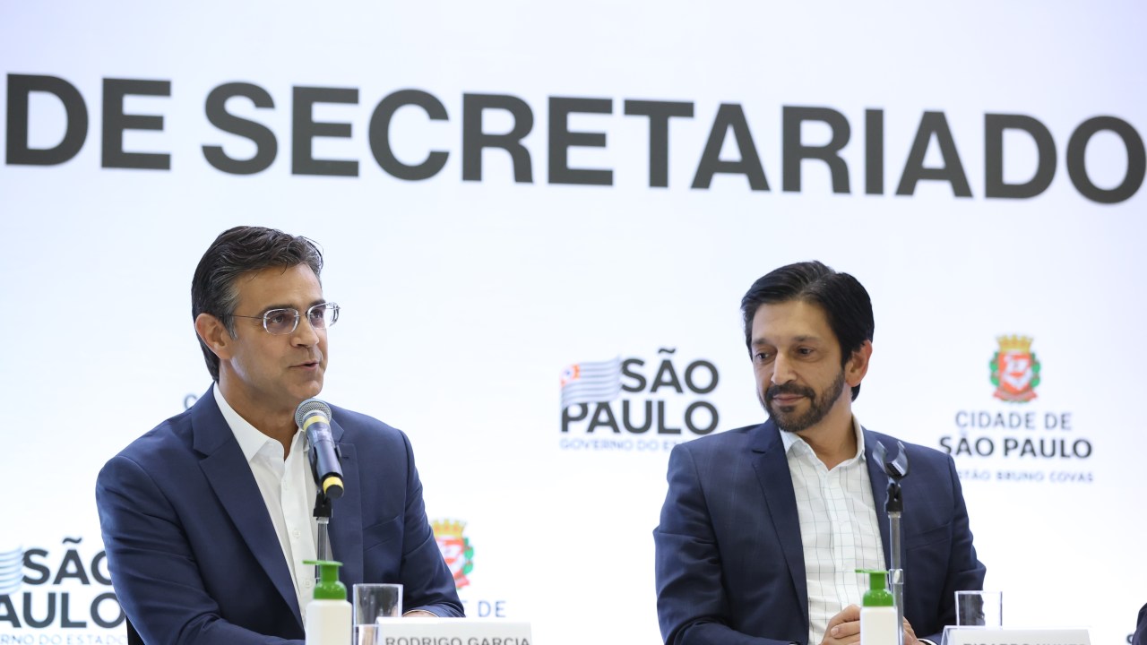 O governador de São Paulo Rodrigo Garcia (PSDB) e o prefeito da capital Ricardo Nunes (MDB)