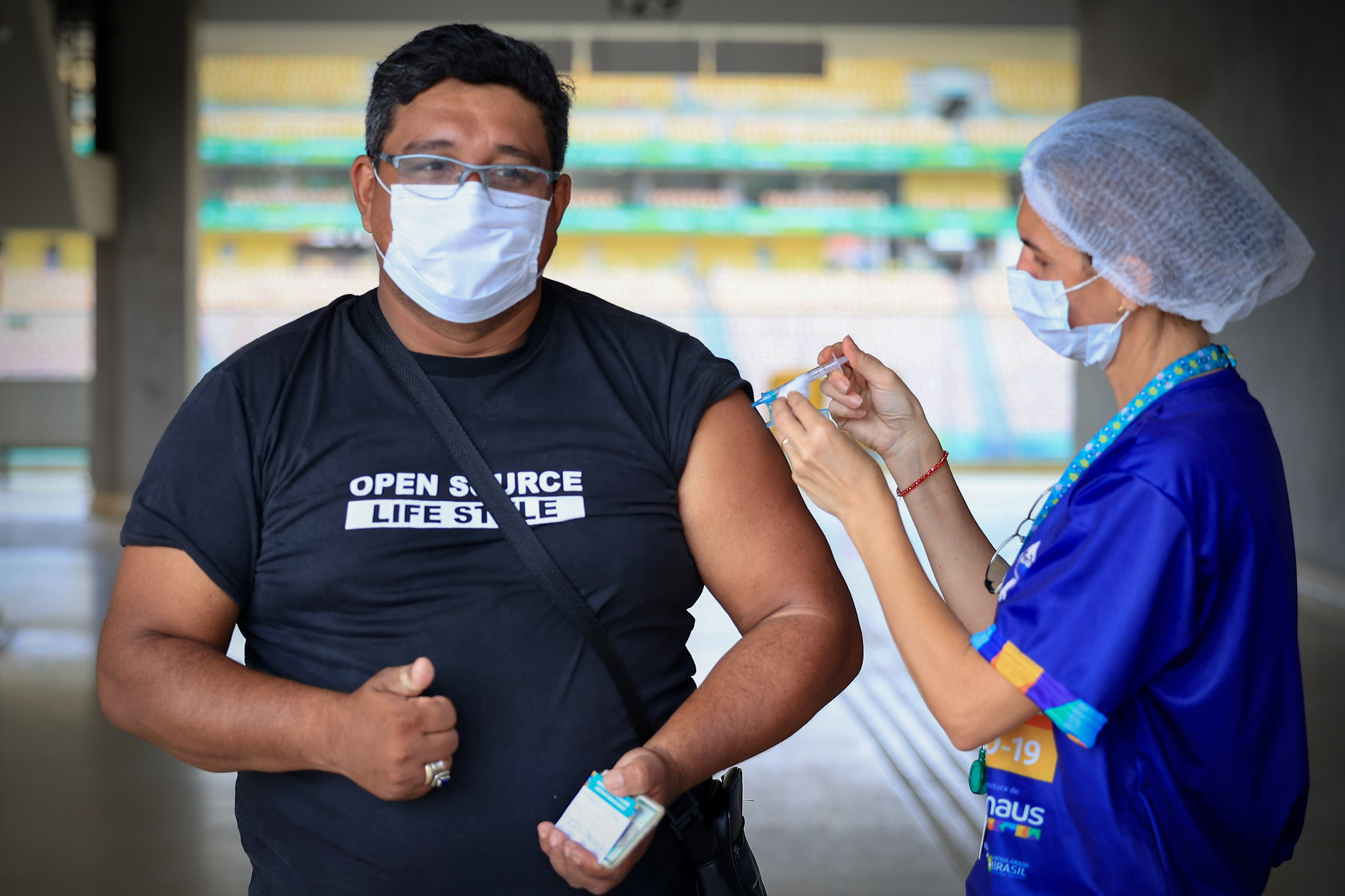 Vaccination against Covid-19 at Arena da Amazônia stadium (Manaus - AM)