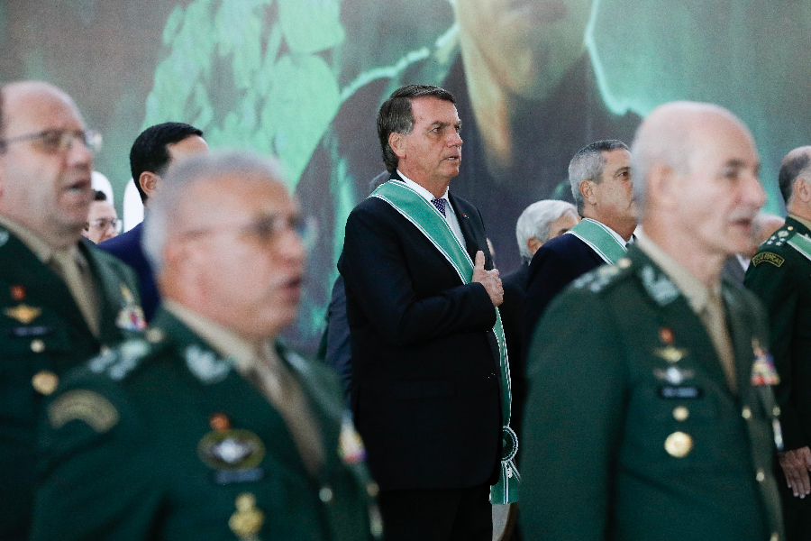 O presidente Jair Bolsonaro durante passagem de comando do Exército - 31/03/2022 -