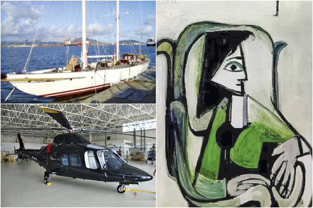 REQUINTE - Itens de luxo: veleiro dos anos 1920, um Picasso avaliado em 5 milhões de reais e um helicóptero Agusta de 8 milhões de reais para viagens curtas -