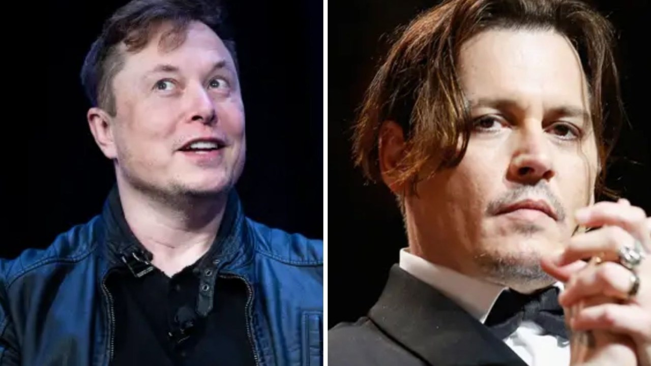 O bilionário Elon Musk (à esquerda) e o ator Johnny Depp (à direita), envolvidos em polêmica judicial com Amber Heard