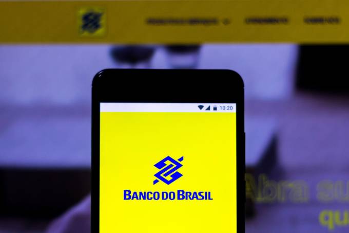 In this photo illustration a logo of Banco do Brasil seen
