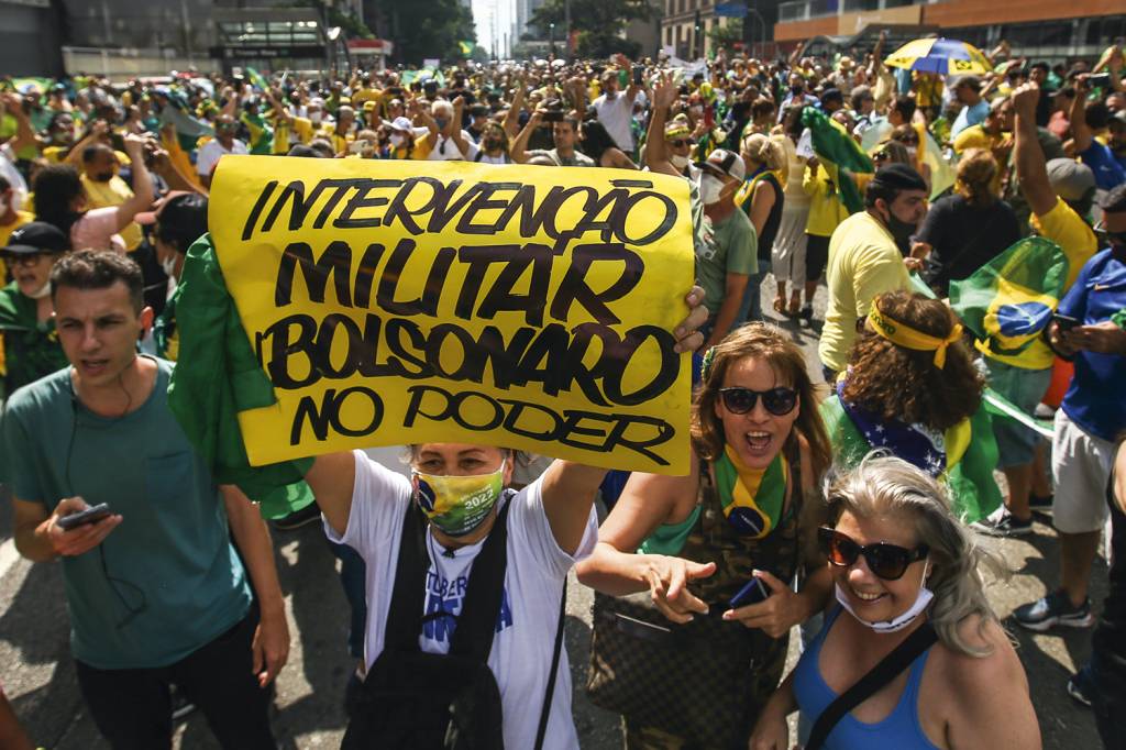 GettyImages-1231716927.jpg MOBILIZAÇÃO - Ato bolsonarista em São Paulo: pregação do presidente encontra eco nas rede sociais -