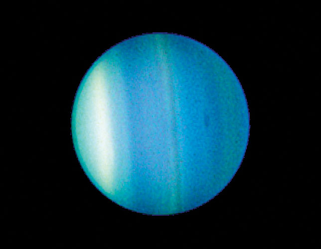 Urano em imagem captada pelo telescópio Hubble -