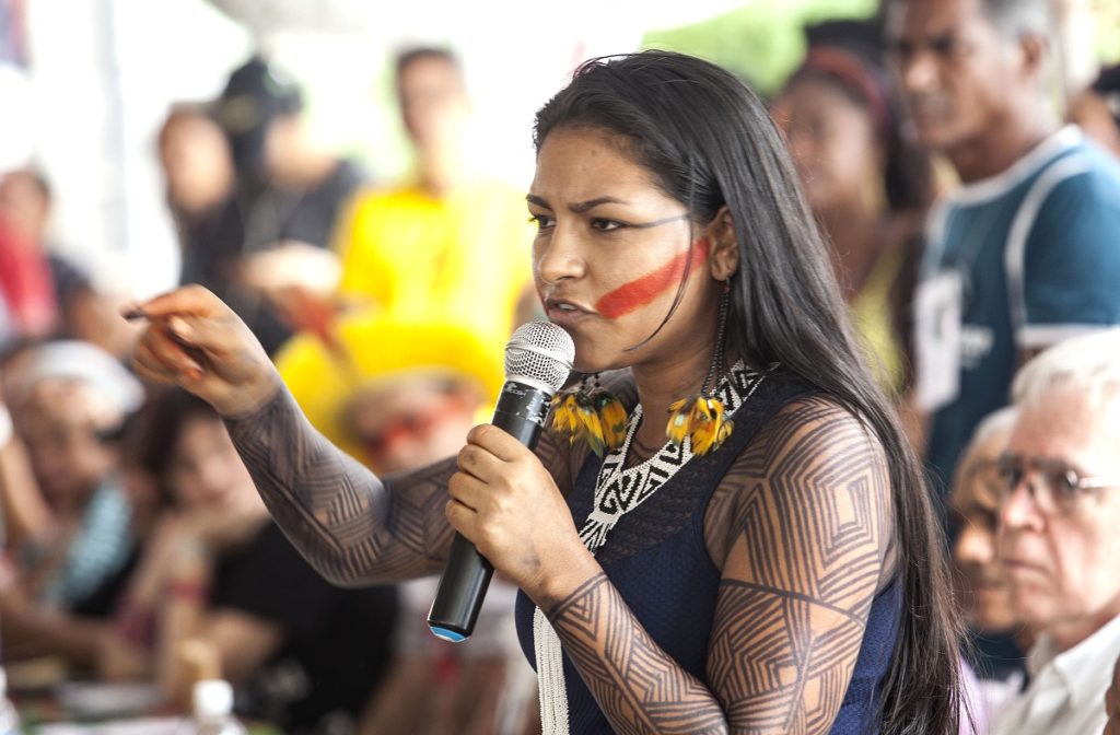 A cacique Juma Xipaya, que denunciou invasão de garimpeiros armados a terra indígena