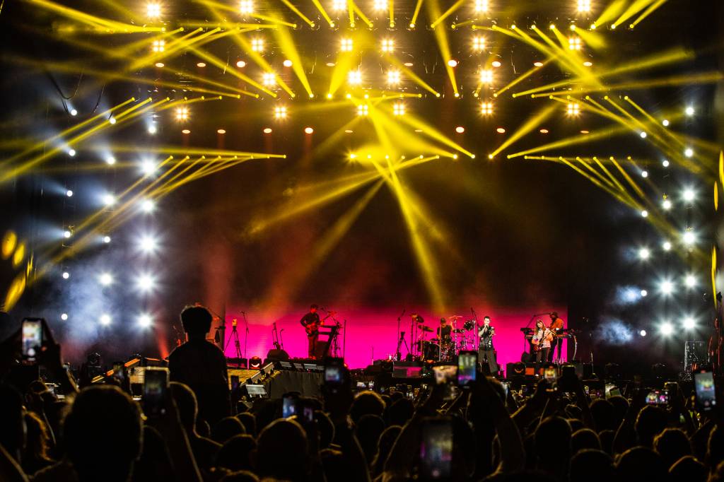 A banda Maroon 5 se apresenta no Allianz Parque, em São Paulo (05/04/2022)
