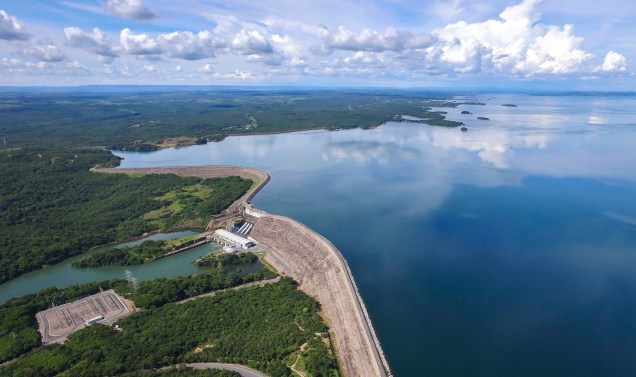 Hidrelétrica de Manso, na bacia do Rio Paraguai, região do Pantanal.