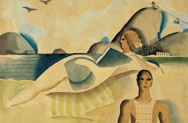 Pintura "Rio de Janeiro", 1922 de Ismael Nery, artista Modernista da Semana de Arte Moderna de 1922. 