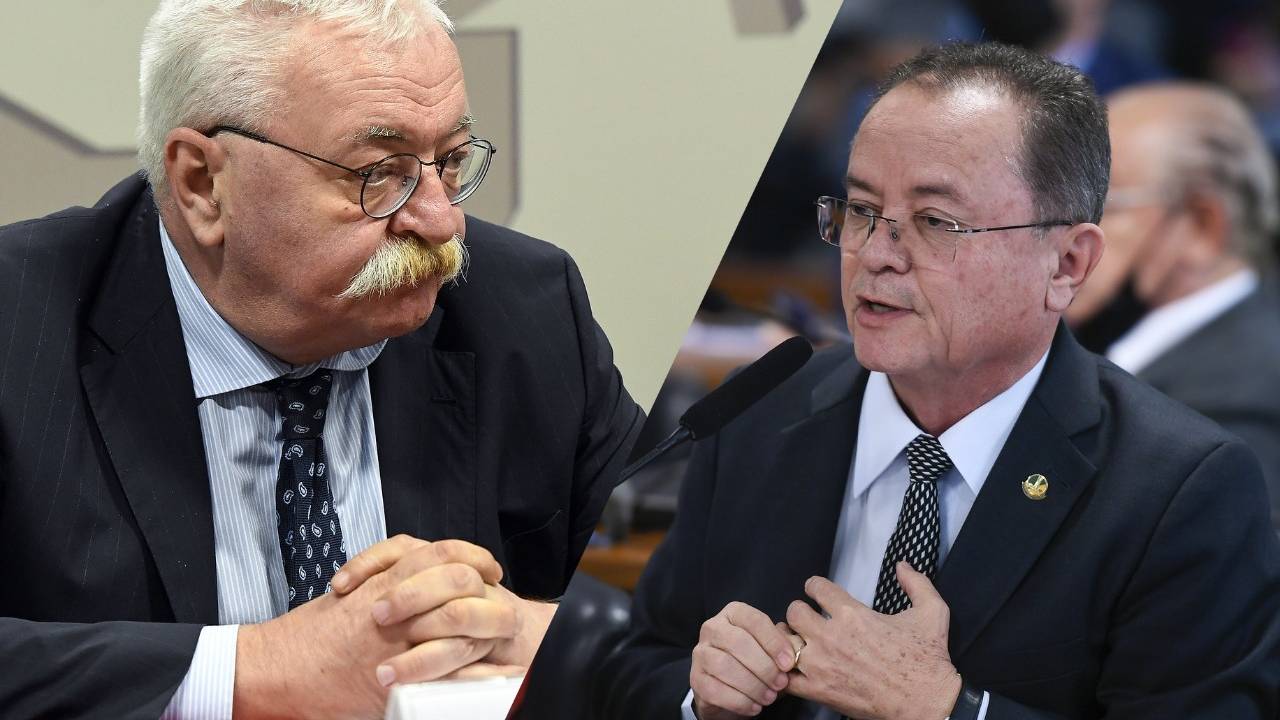 O embaixador da Rússia no Brasil, Alexey Kazimirovitch Labetskiy, e o senador Zequinha Marinho (PL-PA)