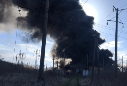 Estação ferroviária em Krasne, na Ucrânia, é atingida por bombardeio. 25/04/2022