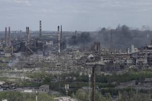A usina siderúrgica Azovstal na cidade de Mariupol