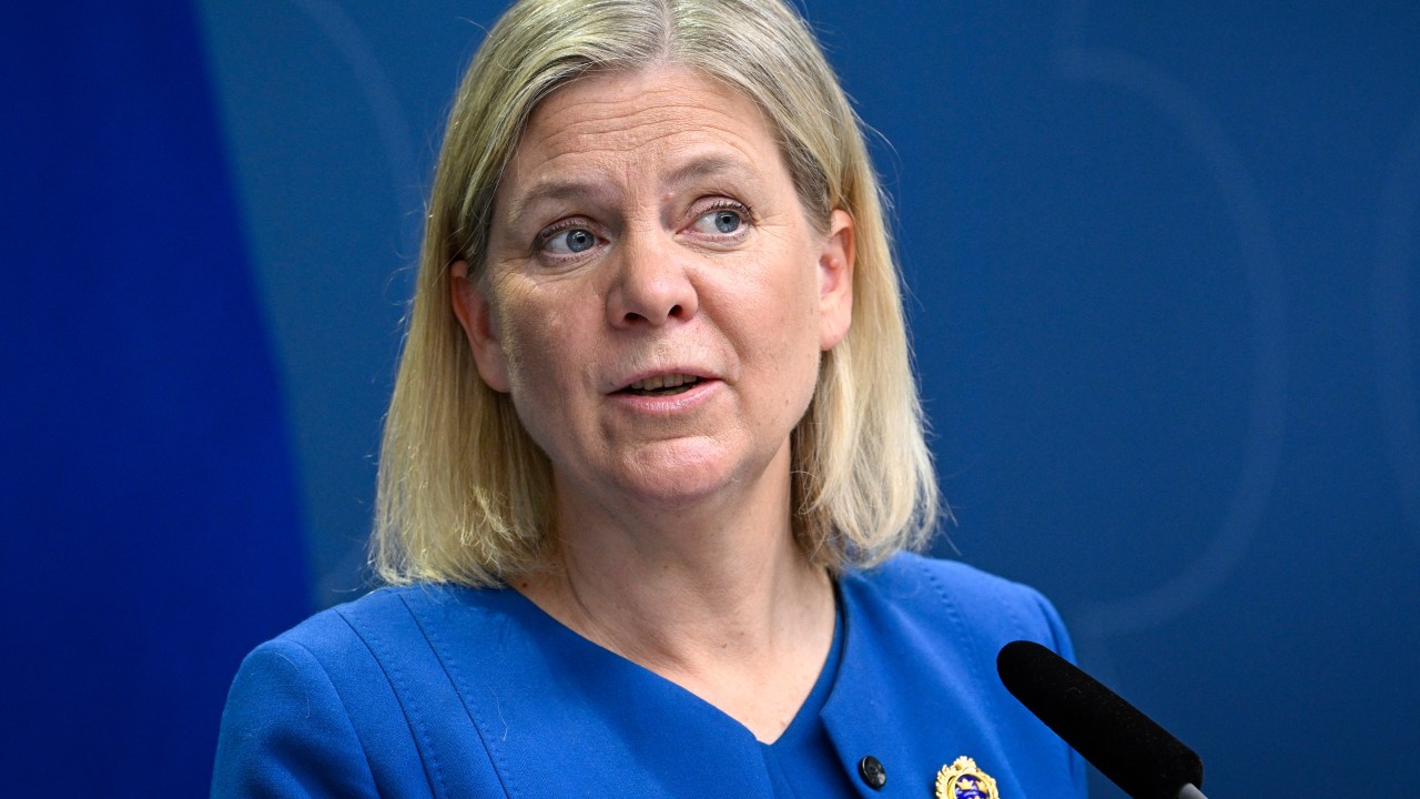 “A Suécia precisa de garantias formais de segurança que vêm com a adesão à Otan", disse a primeira-ministra da Suécia, Magdalena Andersson