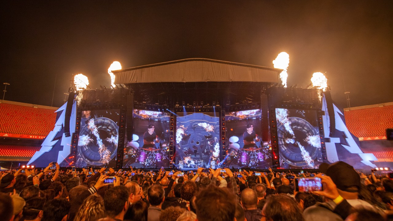 A banda Metallica se apresenta no estádio do Morumbi, em São Paulo - 10/05/2022 -